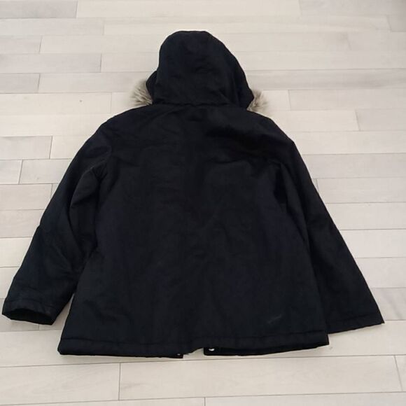 Michael Kors Women's Black Coyote Fur Parka Toggle Closure Jacket Coat Size M - Picture 2 of 6